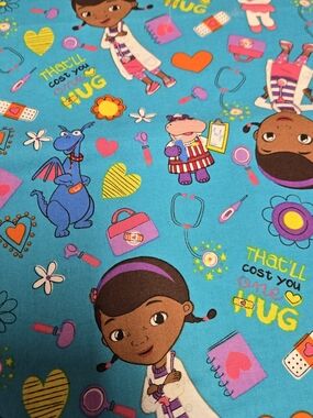Disney Doc McStuffins Fabric “That’ll Cost You a Hug” 42x35 Cotton Craft